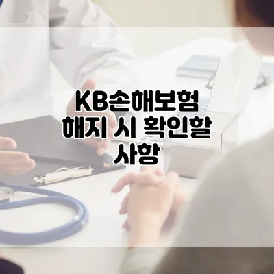 KB손해보험 해지 시 확인할 사항