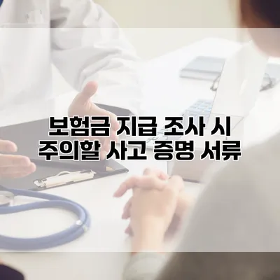 보험금 지급 조사 시 주의할 사고 증명 서류