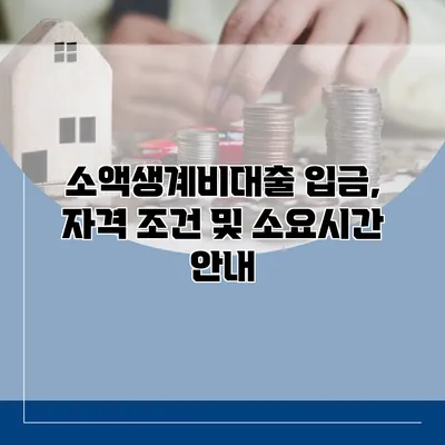 소액생계비대출 입금, 자격 조건 및 소요시간 안내