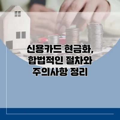 신용카드 현금화, 합법적인 절차와 주의사항 정리