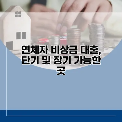 연체자 비상금 대출, 단기 및 장기 가능한 곳