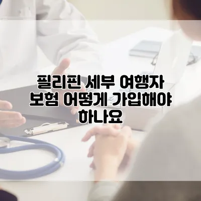 필리핀 세부 여행자 보험 어떻게 가입해야 하나요?