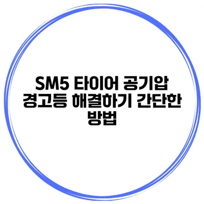 SM5 타이어 공기압 경고등 해결하기 간단한 방법
