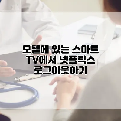 모텔에 있는 스마트 TV에서 넷플릭스 로그아웃하기