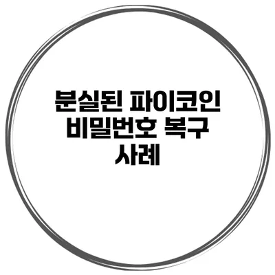 분실된 파이코인 비밀번호 복구 사례