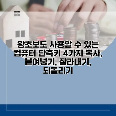 왕초보도 사용할 수 있는 컴퓨터 단축키 4가지 복사, 붙여넣기, 잘라내기, 되돌리기