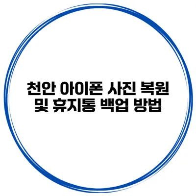 천안 아이폰 사진 복원 및 휴지통 백업 방법