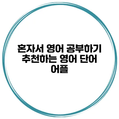 혼자서 영어 공부하기 추천하는 영어 단어 어플